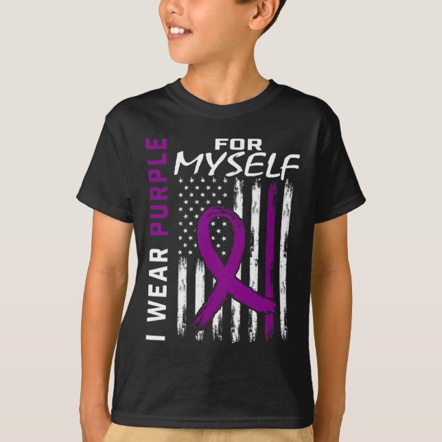 Ich trage Lila für mich selbst Epilepsie Awareness T-Shirt (Vorderseite)