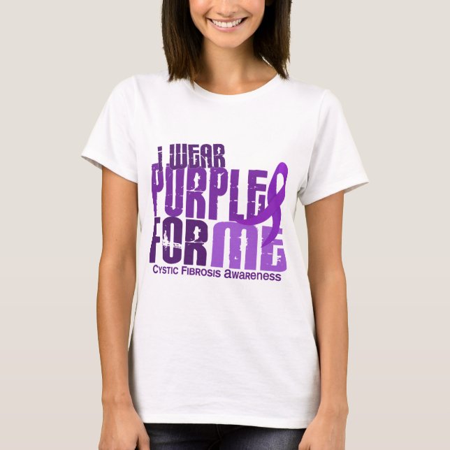 Ich trage lila für mich zystische Fibrose 6,4 T-Shirt (Vorderseite)