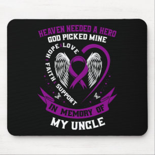 Ich trage Lila Gedächtnis an Onkel-Bauchspeicheldr Mousepad