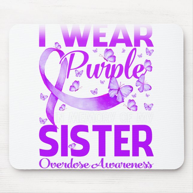 Ich trage Lila Gedächtnis für meine Schwester Über Mousepad (Vorne)
