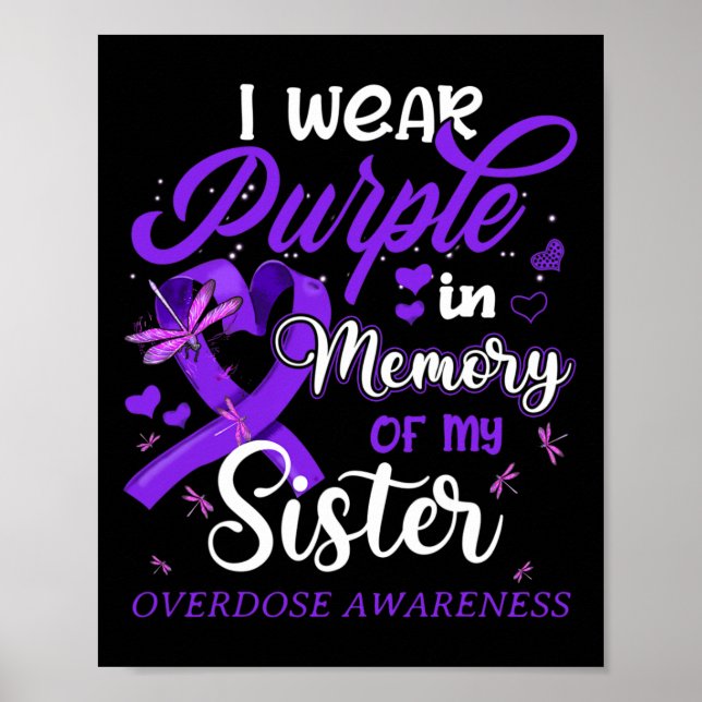 Ich trage Lila Gedächtnis für meine Schwester Über Poster (Vorne)