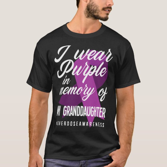 Ich trage Lila Gedächtnis wegen Überdosierung mein T-Shirt (Vorderseite)