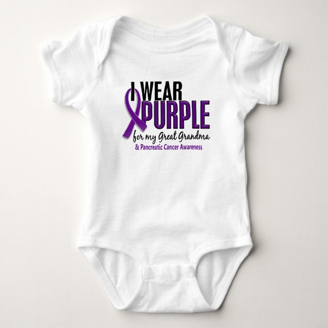 Ich trage lila große pankreatischen Krebs der Baby Strampler (Vorderseite)