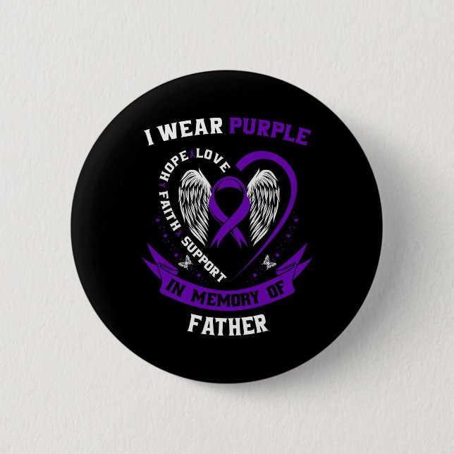 Ich trage Lila im Gedächtnis des Vaters Vater Pank Button (Vorderseite)