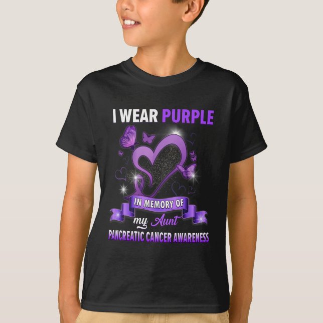 Ich trage Lila im Gedächtnis meiner Tante Bauchspe T-Shirt (Vorderseite)