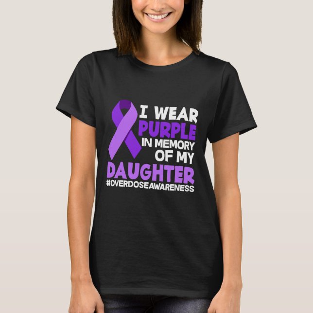 Ich trage Lila im Gedächtnis meiner Tochter Überdo T-Shirt (Vorderseite)