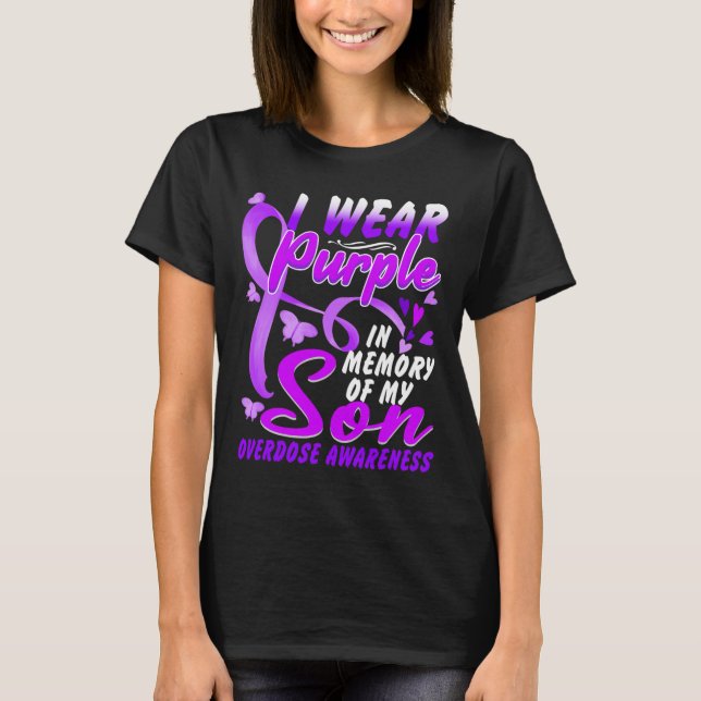 Ich trage Lila im Gedächtnis meines Sohnes Überdos T-Shirt (Vorderseite)