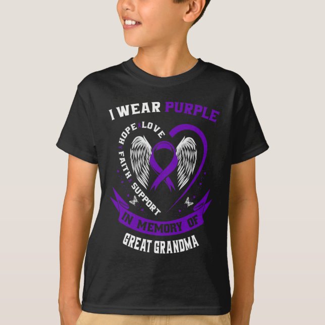 Ich trage Lila im Gedenken an die große Oma-Epilep T-Shirt (Vorderseite)