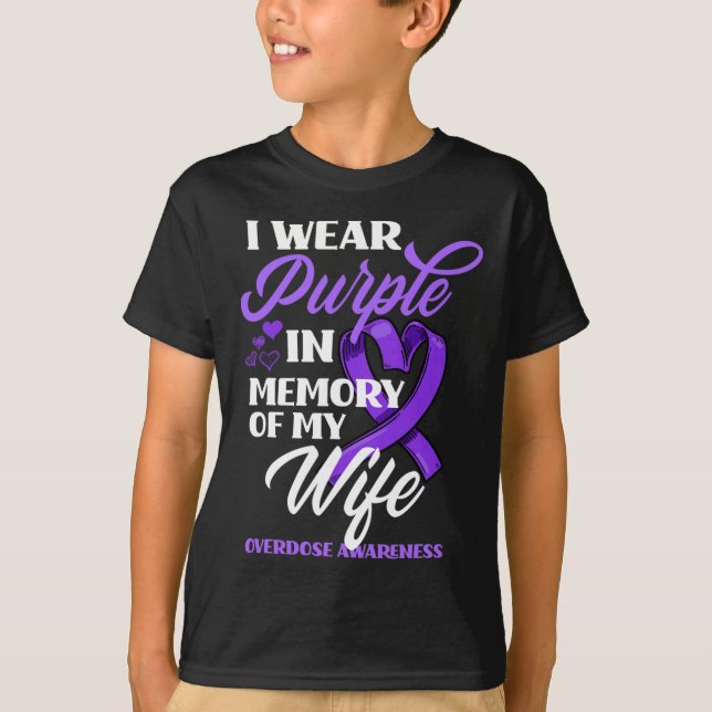Ich trage Lila in Erinnerung an meine Ehefrau Über T-Shirt (Vorderseite)