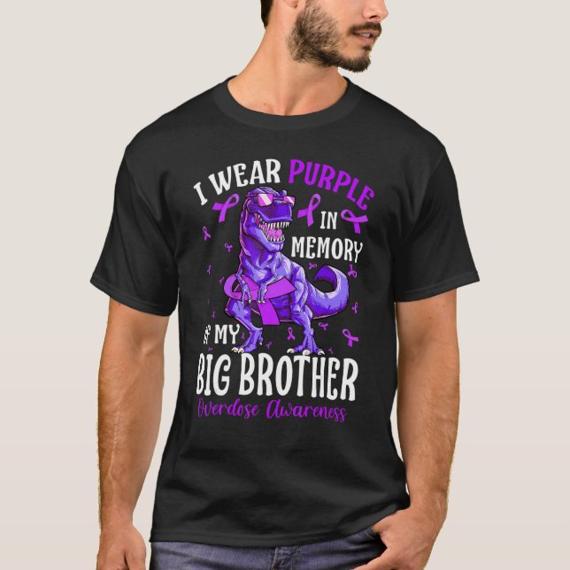 Ich trage Lila in Erinnerung an meine große Bruder T-Shirt (Vorderseite)