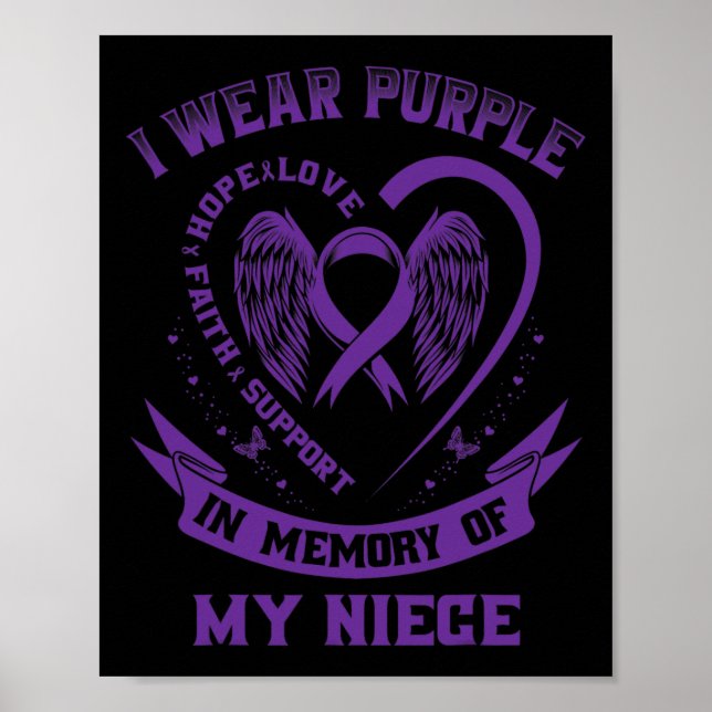 Ich trage Lila in Erinnerung an meine Nichte Epile Poster (Vorne)