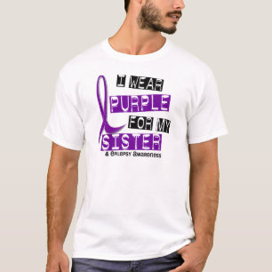 Ich trage lila Schwester-Epilepsie T-Shirt