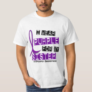 Ich trage lila Schwester-Epilepsie T-Shirt