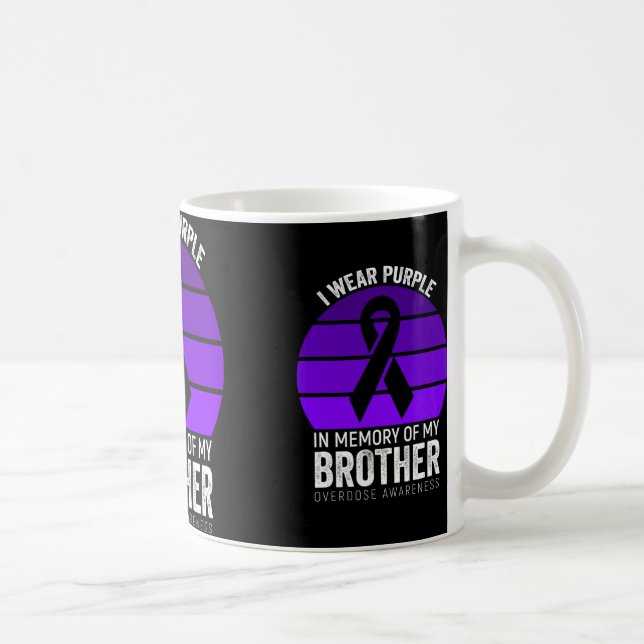 Ich trage Lila Überdosierungsbewusstsein Lila Mult Kaffeetasse (Rechts)