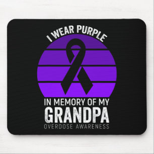 Ich trage Lila Überdosierungsbewusstsein Lila Ribb Mousepad