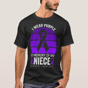 Ich trage Lila Überdosierungsbewusstsein Lila Ribb T-Shirt