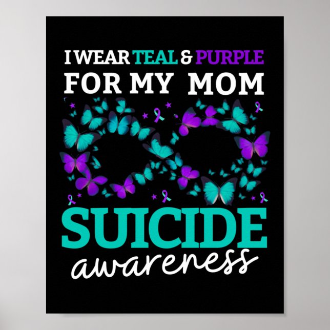 Ich trage Lila und Aquamarin für meine Mamas Suizi Poster (Vorne)