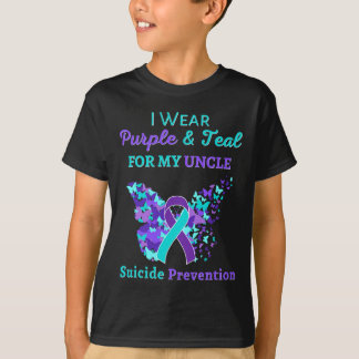 Ich trage Lila und Aquamarin für meinen Onkel T-Shirt