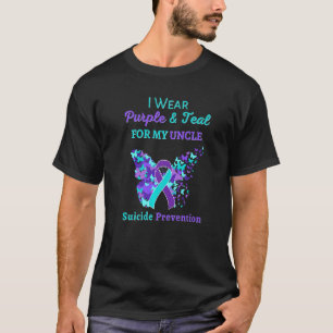 Ich trage Lila und Aquamarin für meinen Onkel T-Shirt