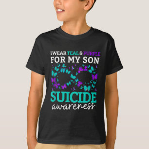 Ich trage Lila und Aquamarin für meinen Sohn Suizi T-Shirt