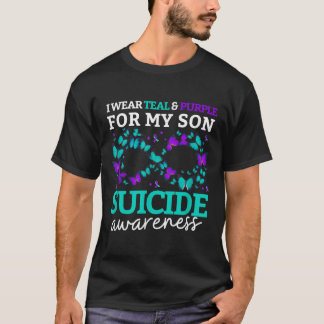 Ich trage Lila und Aquamarin für meinen Sohn Suizi T-Shirt