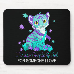 Ich trage Lila und Türkis für jemanden, den ich li Mousepad