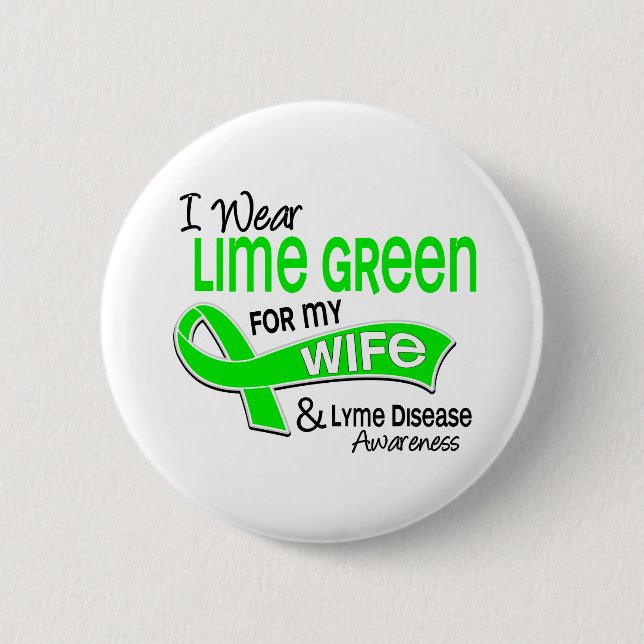 Ich trage Limone Ehefrau Lyme Krankheit des Button (Vorderseite)