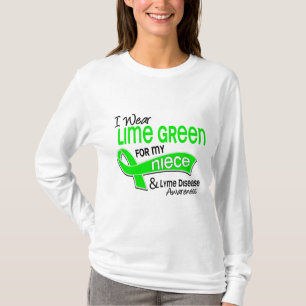 Ich trage Limone Nichte Lyme Krankheit des Grün-4 T-Shirt
