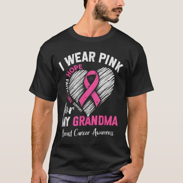 Ich trage NK für mein Oma-Herz-Brustkrebs-Programm T-Shirt (Vorderseite)