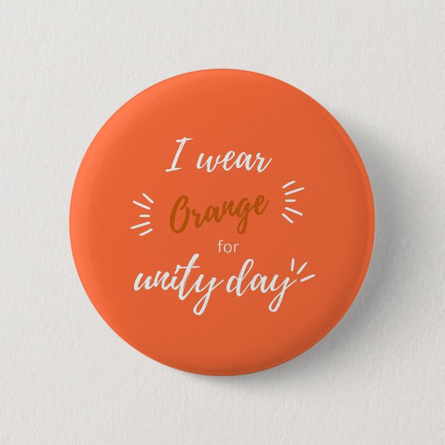 Ich trage Orange für den Unity Day Anti Bullying Button (Vorderseite)
