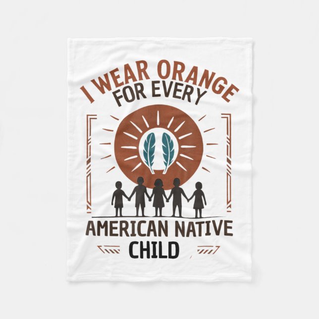 Ich trage Orange für jeden amerikanischen Ureinwoh Fleecedecke (Vorderseite)