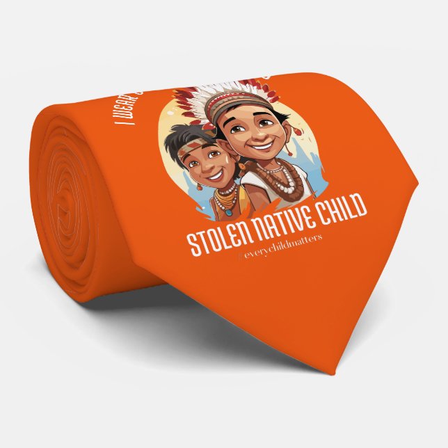 Ich trage Orange für jedes gestohlene Kind Krawatte (Gerollt)