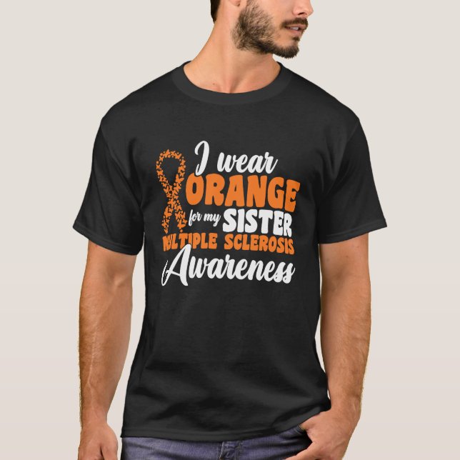 Ich trage Orange für mein Brother Multiple Skleros T-Shirt (Vorderseite)