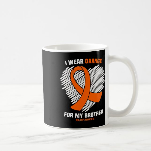 Ich trage Orange für mein Bruder Rsdcrps Bewusstse Kaffeetasse (Rechts)