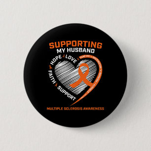 Ich trage Orange für mein Husband Multiple Skleros Button