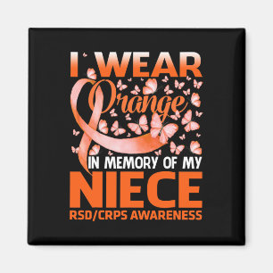 Ich trage Orange für mein Nichte RSS Crps Bewussts Magnet