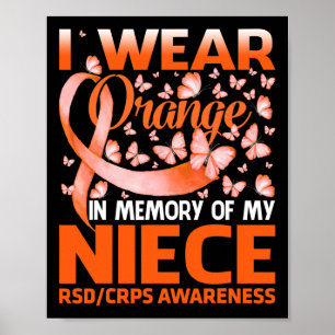 Ich trage Orange für mein Nichte RSS Crps Bewussts Poster