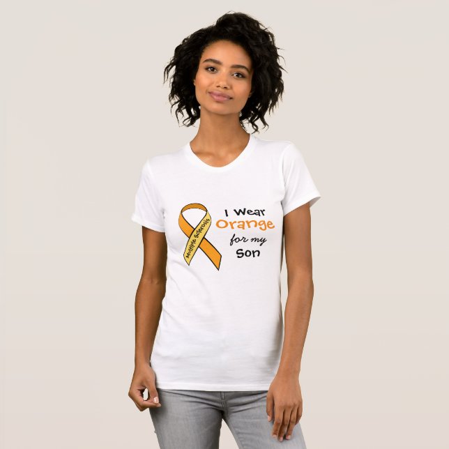 Ich trage Orange für mein Son MS Awareness Shirt (Vorne ganz)