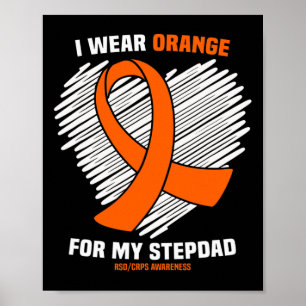 Ich trage Orange für mein Stepdad Rsdcrps Bewussts Poster