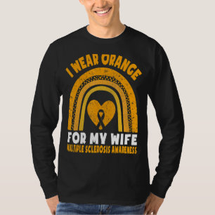 Ich trage Orange für meine Ehefrau MS Multiple Skl T-Shirt