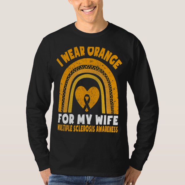 Ich trage Orange für meine Ehefrau MS Multiple Skl T-Shirt (Vorderseite)