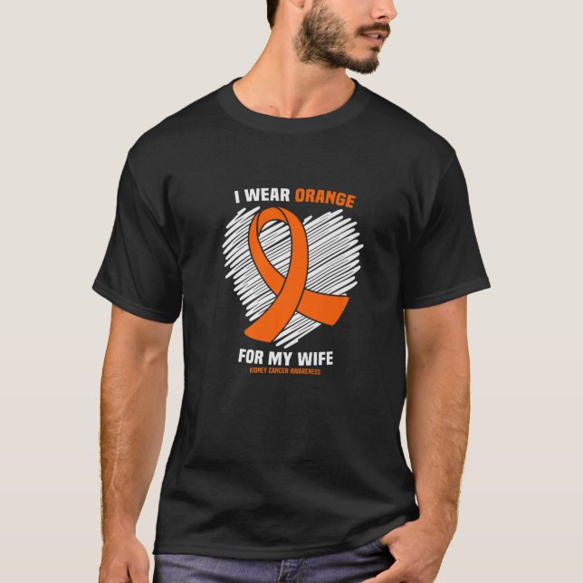Ich trage Orange für meine Ehefrau Nierenkrebsbewu T-Shirt (Vorderseite)