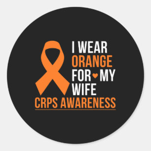 Ich trage Orange für meine Ehefrau Rsd Crps Sensib Runder Aufkleber