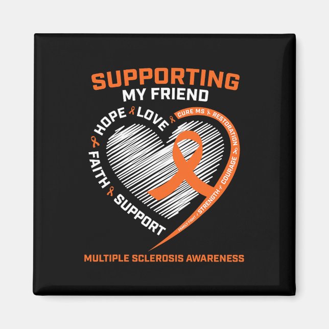 Ich trage Orange für meine Freundin Multiple Skler Magnet (Vorne)