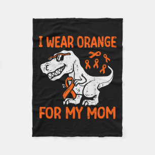 Ich trage Orange für meine Mama Dinosaurier Multip Fleecedecke