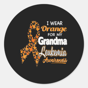 Ich trage Orange für meine Oma Leukämie Bewusstsei Runder Aufkleber