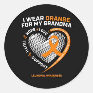 Ich trage Orange für meine Oma Leukämie Krebsgesch Runder Aufkleber