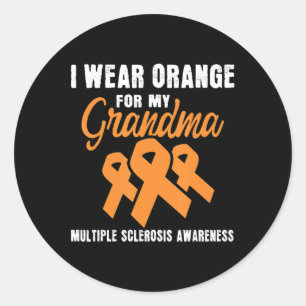 Ich trage Orange für meine Oma-Multiple Sklerose Runder Aufkleber