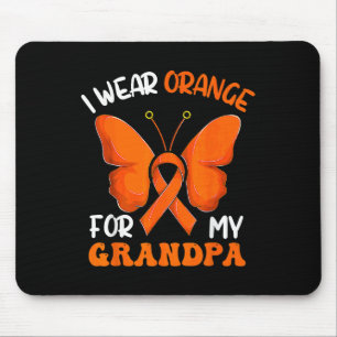 Ich trage Orange für meine Opa-Butterfly-Leukämie- Mousepad