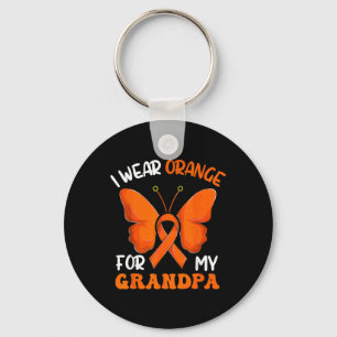 Ich trage Orange für meine Opa-Butterfly-Leukämie- Schlüsselanhänger